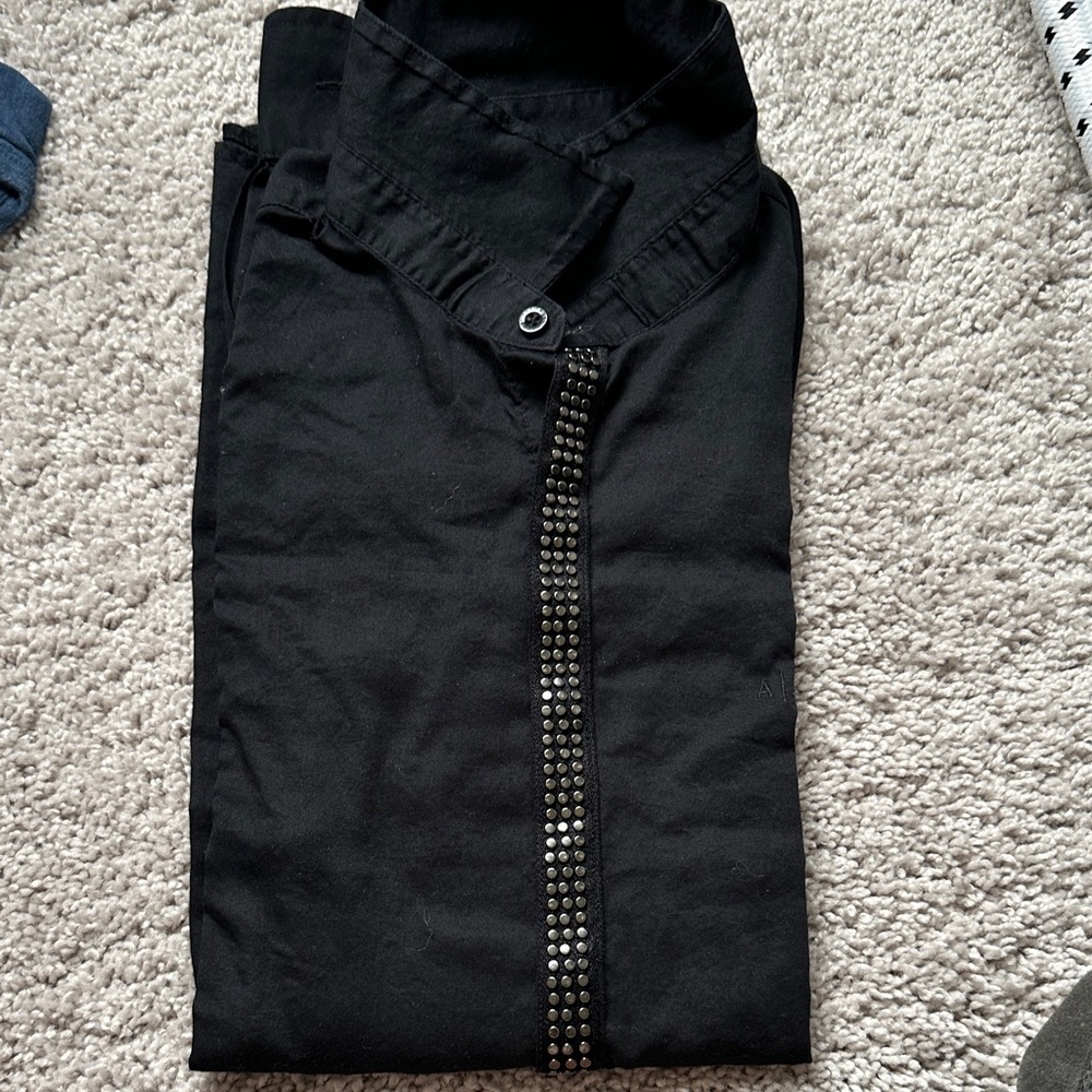 Armani Exchange Black shirt with Studded Accent